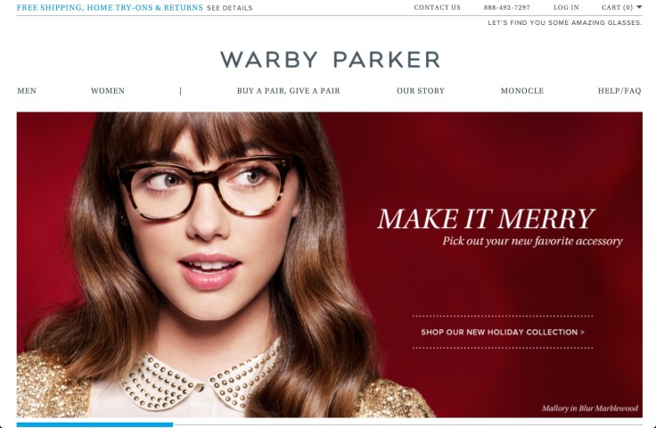 Warby Parker Website