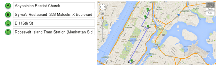 Mapa Recorrido Día 5 – Harlem y Roosevelt Island