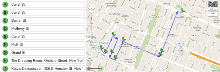 Mapa Recorrido Día 5 – Chinatown + Little Italy + Lower East Side